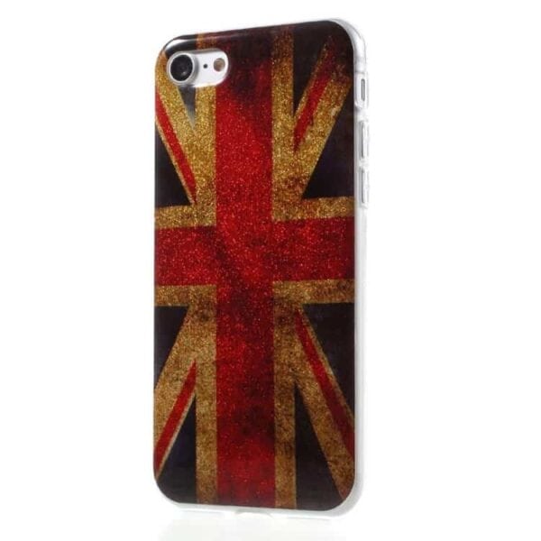 Iphone 7 - Tpu Glitter Cover - Retro Uk Flag