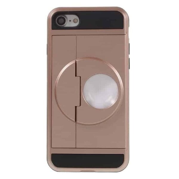 Iphone 7 - Pc Tpu Hybrid Cover Med Stand - Rosa Guld