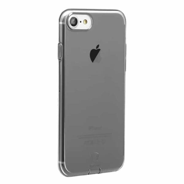 Iphone 7 - Baseus Simple Series Klart Tpu Cover Med Støvplug - Sort