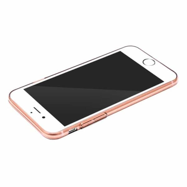 Iphone 7 - Baseus Simple Series Klart Tpu Cover Med Støvplug - Rosaguld