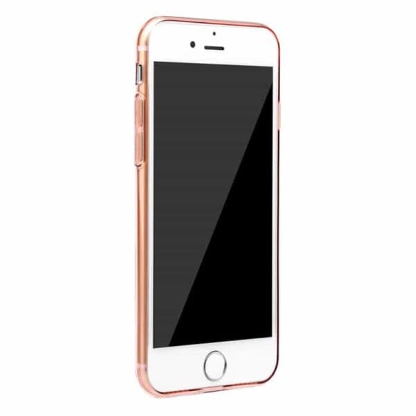 Iphone 7 - Baseus Simple Series Klart Tpu Cover Med Støvplug - Rosaguld