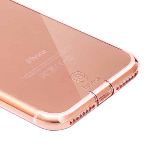 Iphone 7 Plus - Baseus Simple Series Tpu Covers Med Dust Plug - Rosa Guld