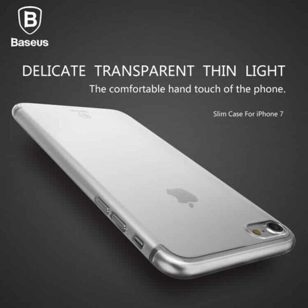 Iphone 7 - Baseus 0.5mm Hard Cover Mat - Transparent Hvid