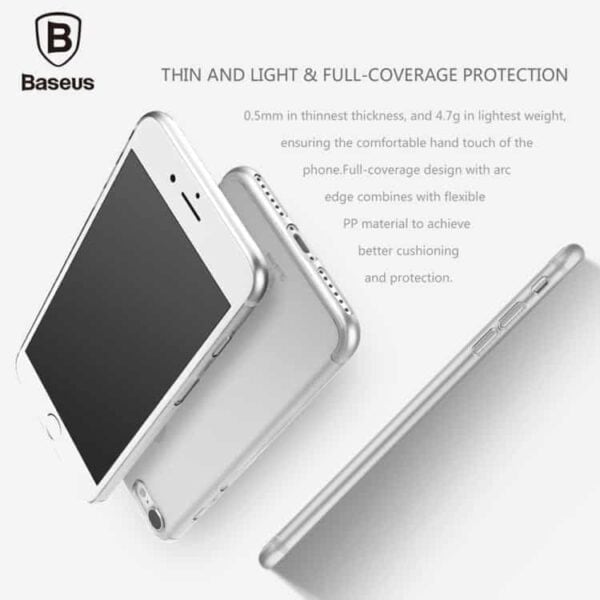 Iphone 7 - Baseus 0.5mm Hard Cover Mat - Transparent Hvid