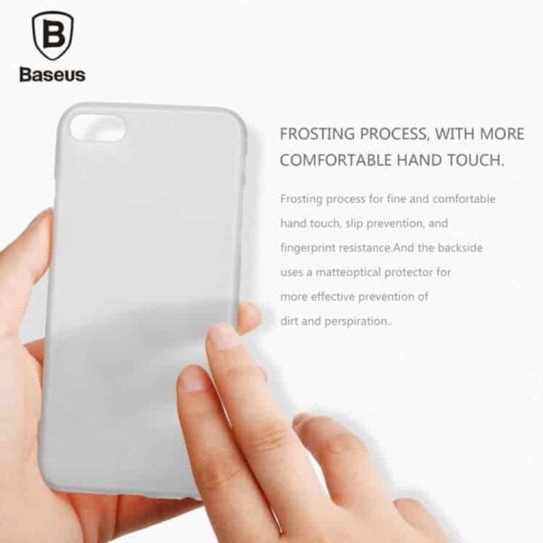 Iphone 7 - Baseus 0.5mm Hard Cover Mat - Transparent Hvid