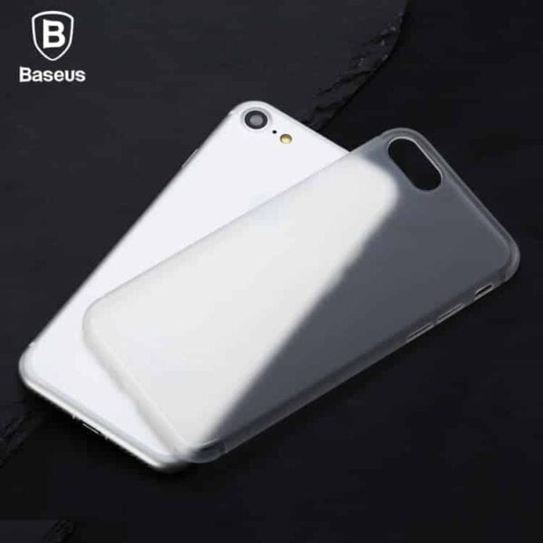 Iphone 7 - Baseus 0.5mm Hard Cover Mat - Transparent Hvid