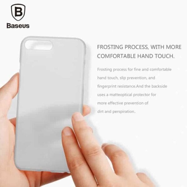 Iphone 7 Plus - Baseus 0.5mm Hard Cover Mat - Transparent Hvid