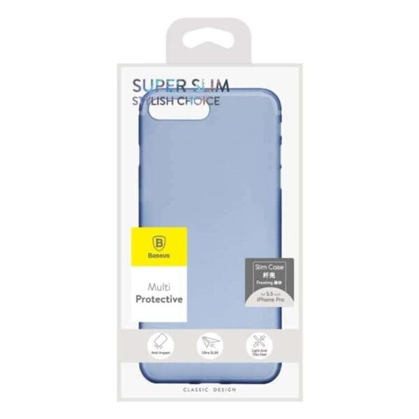 Iphone 7 Plus - Baseus 0.5mm Hard Cover Mat - Transparent Blå