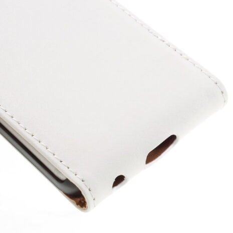 Iphone 7 - Vertical Flip Pu Læder Cover - Hvid