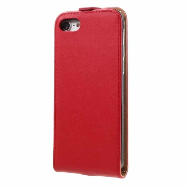 Iphone 7 - Vertical Flip Pu Læder Cover - Rød