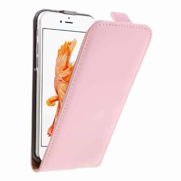 Iphone 7 - Vertical Flip Pu Læder Cover - Pink