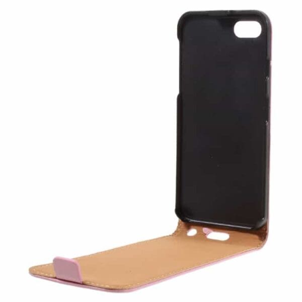 Iphone 7 - Vertical Flip Pu Læder Cover - Pink