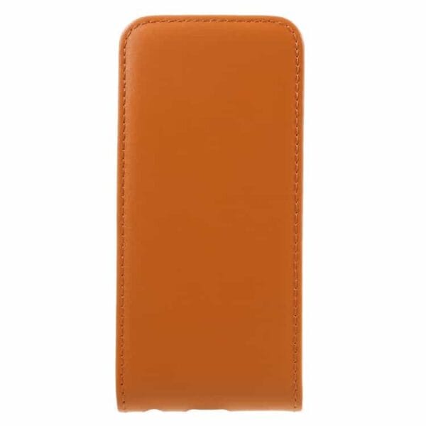 Iphone 7 - Vertical Flip Pu Læder Cover - Orange