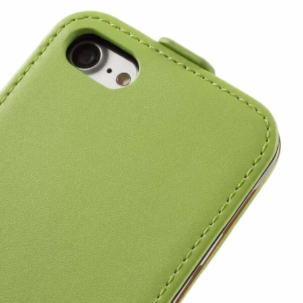 Iphone 7 - Vertical Flip Pu Læder Cover - Grøn