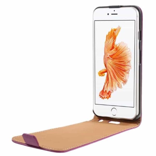 Iphone 7 - Vertical Flip Pu Læder Cover - Rosa