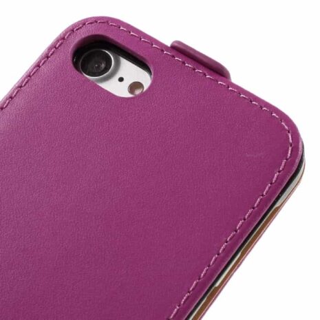 Iphone 7 - Vertical Flip Pu Læder Cover - Rosa