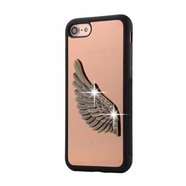 Iphone 7 - 3d Vinge Aluminium Alloy Overtrukket Hard Pc Cover - Rosaguld