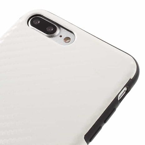 Iphone 7 Plus - Carbon Fiber Tpu Cover - Hvid