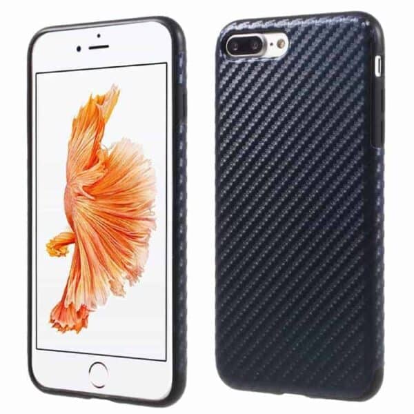 Iphone 7 Plus - Carbon Fiber Tpu Cover - Mørkeblå