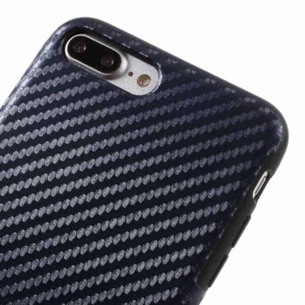 Iphone 7 Plus - Carbon Fiber Tpu Cover - Mørkeblå