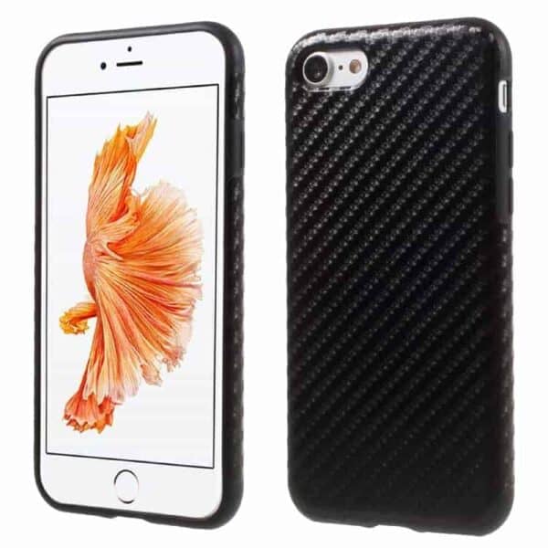 Iphone 7 - Carbon Fiber Texture Pu + Tpu - Sort