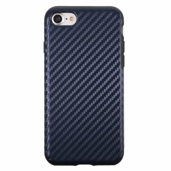 Iphone 7 - Carbon Fiber Texture Pu + Tpu - Mørkebl55