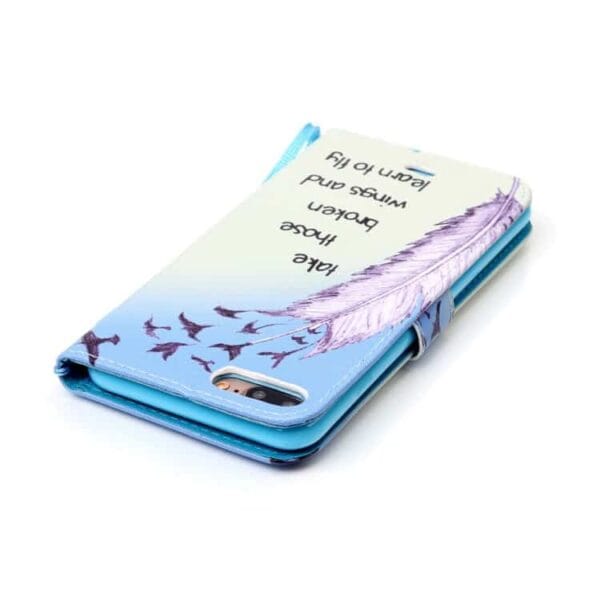 Iphone 7 Plus - Pung Stand Pu Læder Etui - Take Those Broken Wings And Learn To Fly