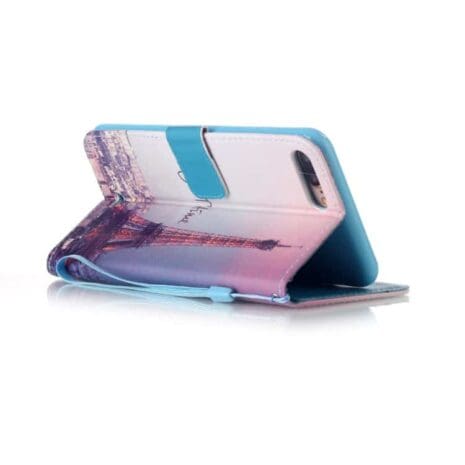 Iphone 7 Plus - Pung Stand Pu Læder Etui - Eiffeltårnet