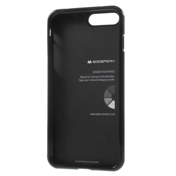 Iphone 8 Plus - Gummi Cover Med Funklende Pulver - Sort