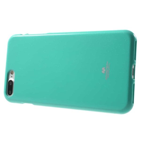 Iphone 8 Plus - Gummi Cover Med Funklende Pulver - Cyan