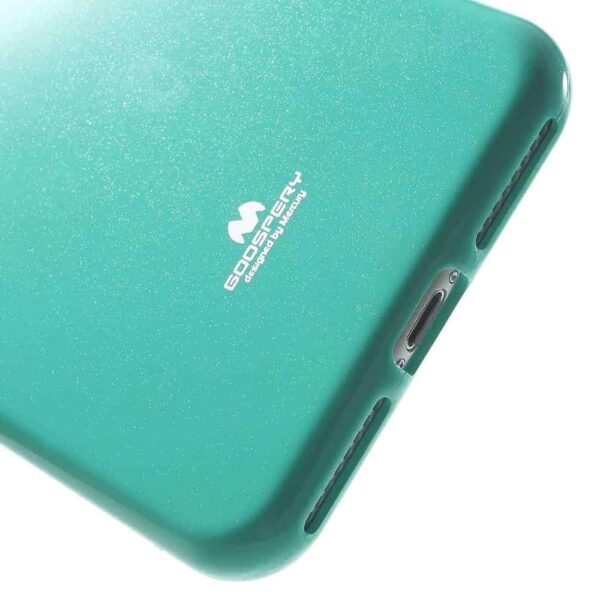 Iphone 8 Plus - Gummi Cover Med Funklende Pulver - Cyan