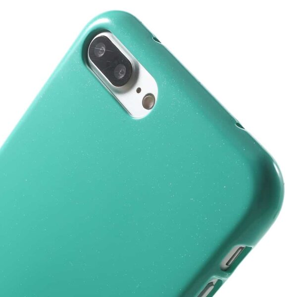 Iphone 8 Plus - Gummi Cover Med Funklende Pulver - Cyan