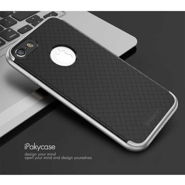 Iphone 7 - Ipaky Pc Ramme + Tpu Back Hybrid Etui - Sølv