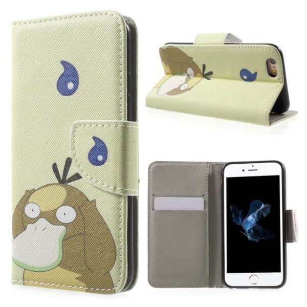 Iphone 6/6s - Pokemon Go Pu Læder Pung Stand Etui - Pocket Monster Psyduck