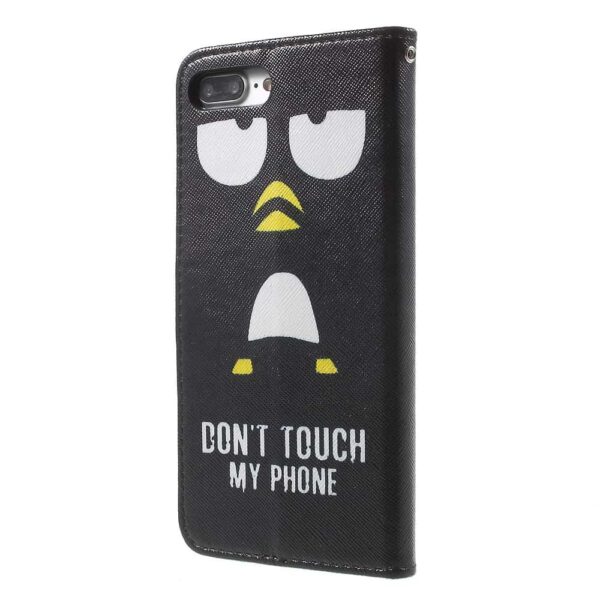 Iphone 8 Plus - Kunstlæder Etui Pung Med Håndrem - Do Not Touch My Phone