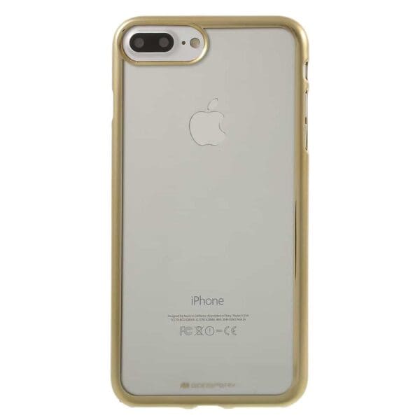 Iphone 8 Plus - Klart Gummi Cover - Mercury Goospery - Guldfarve