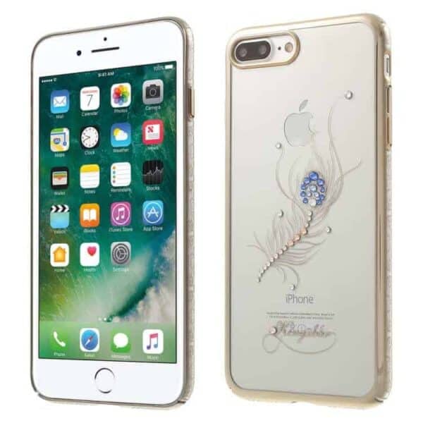 Iphone 7 Plus - Kingxbar Star Series Swarovski Diamant Pc Back Cover - Smuk Fjer