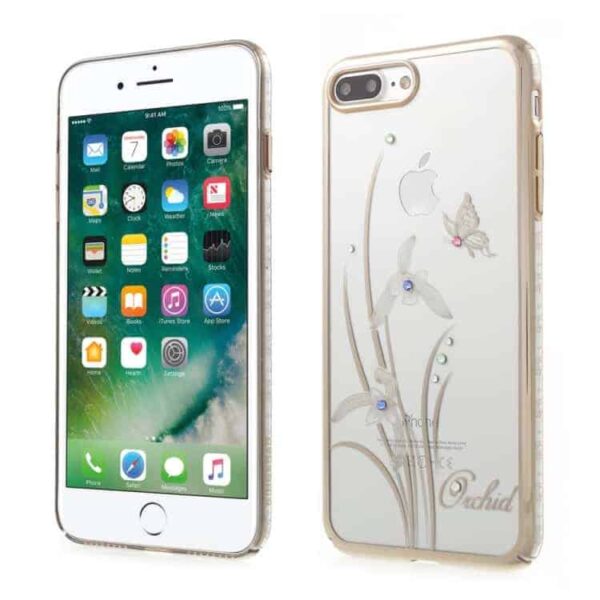 Iphone 7 Plus – Kingxbar Swarovski Diamant Blomst Pc Cover Med Rosaguld Kant – Elegant