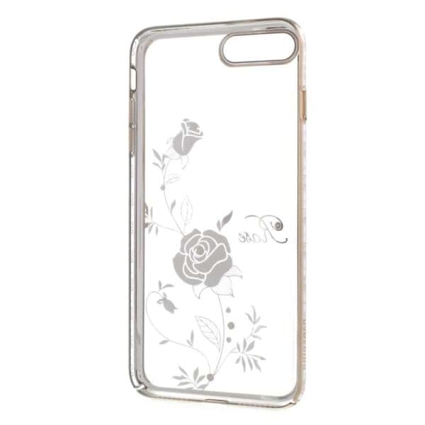 Iphone 7 Plus - Kingxbar Swarovski Diamant Blomst Pc Cover Med Rosaguld Kant - Rose