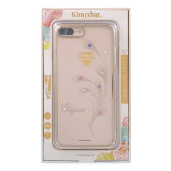 Iphone 7 Plus - Kingxbar Swarovski Diamant Blomst Pc Cover Med Rosaguld Kant - Orkidé