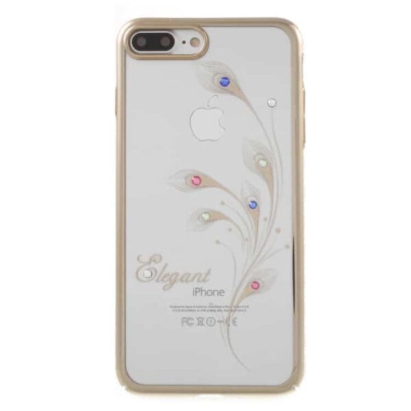 Iphone 7 Plus - Kingxbar Swarovski Diamant Blomst Pc Cover Med Rosaguld Kant - Orkidé