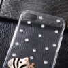 Iphone 7 - Funklende Rhinsten Hard Pc Cover - Sort Og Hvid Zebra