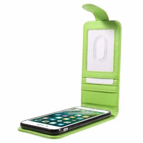 Iphone 8 - Kunstlæder Cover Med Vertikalt Flip - Grøn