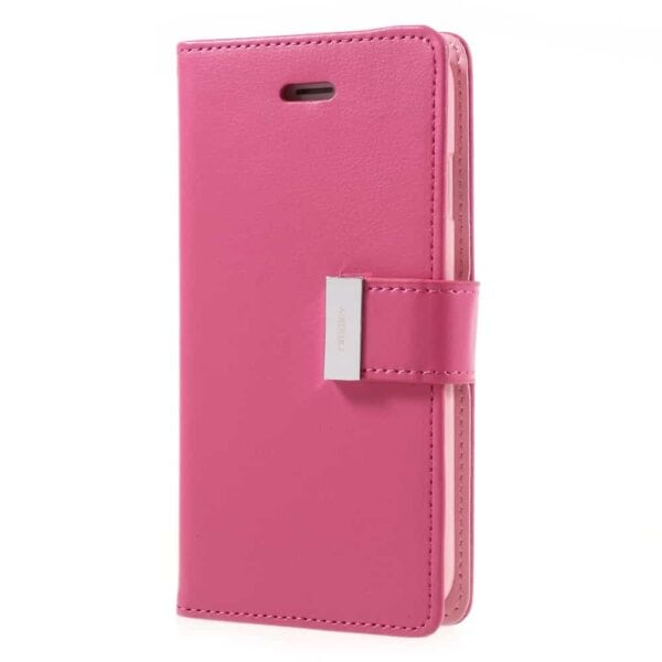 Iphone 8 - Kunstlæder Etui Med Kreditkort Holder Og Flip Design - Rosa