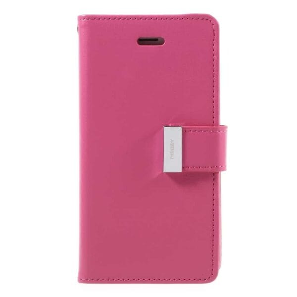 Iphone 8 - Kunstlæder Etui Med Kreditkort Holder Og Flip Design - Rosa