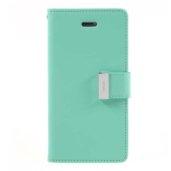 Iphone 8 - Kunstlæder Etui Med Kreditkort Holder Og Flip Design - Cyan