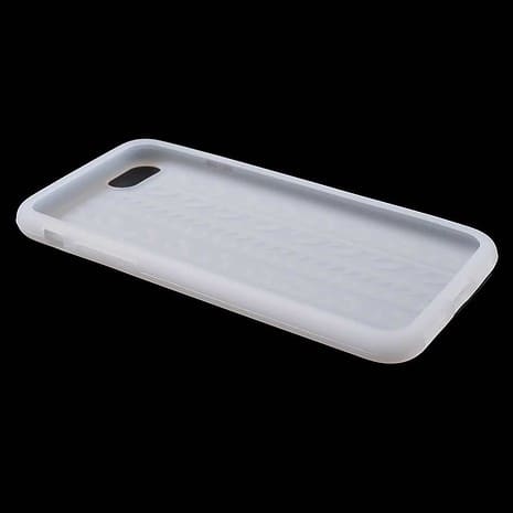Iphone 8 - Blødt Silikone Cover Med Dækmønster - Hvid