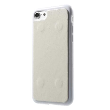Iphone 8 - Kunstlæder Og Gummi Cover 2-i-1 - Hvid