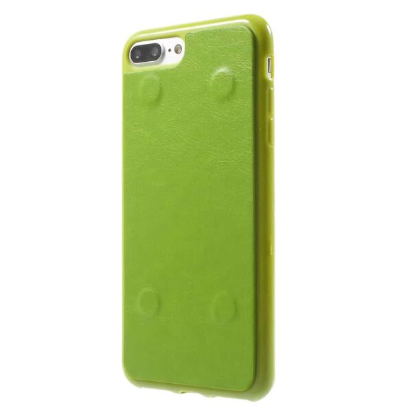 Iphone 8 Plus - Gummi Cover Og Kunstlæder Etui 2-i-1 - Grøn