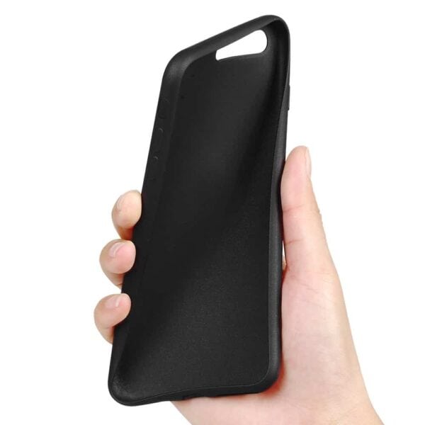 Iphone 8 Plus - Gummi Cover Med Mat Overflade - Sort